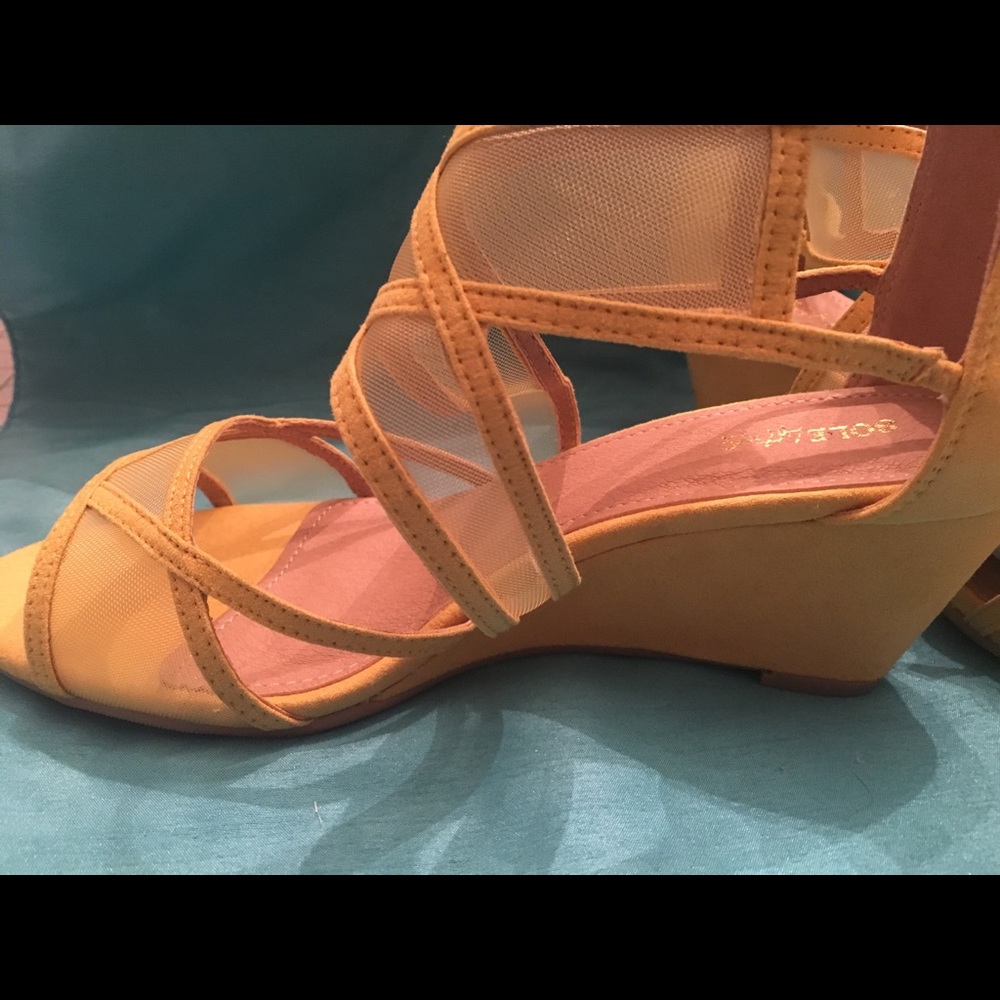 NIB Ashley Stewart Wedge Mesh Heels
